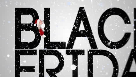Animation of snow falling over black friday text