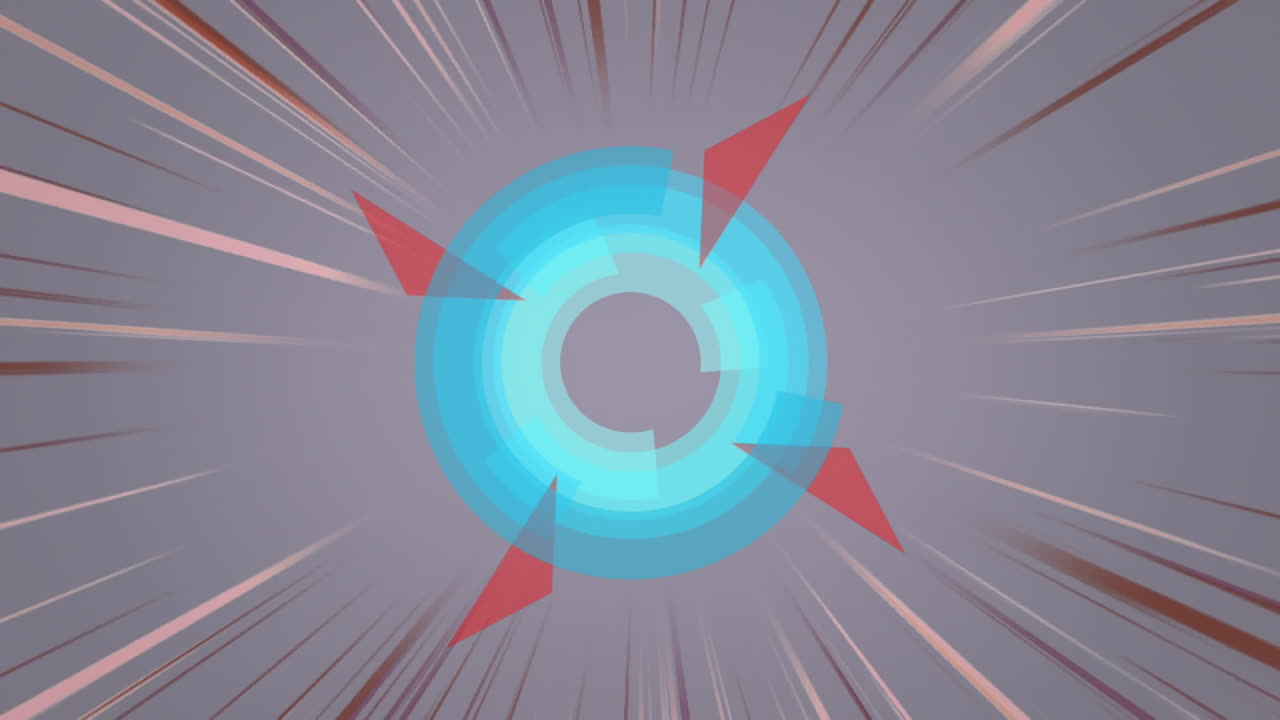 삼각형이 있는 원은 시계 방향으로 회전합니다.