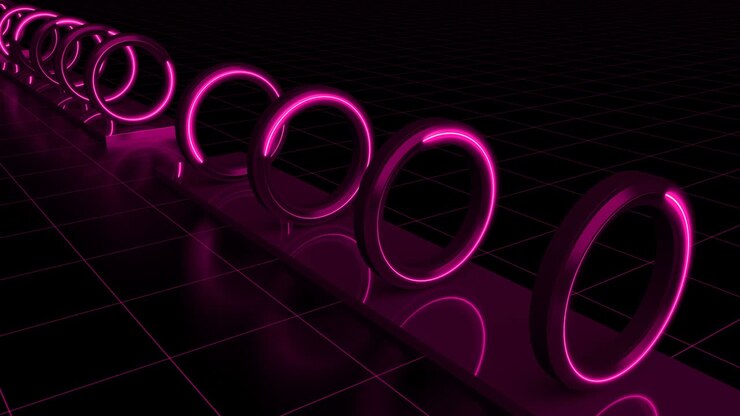 Pink 3d render abstract geometric modern background tunnel