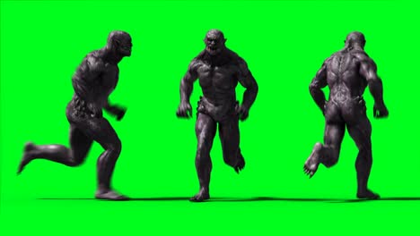 scary monster animation. phisical, motion, blur. realistic 4k animation. green screen