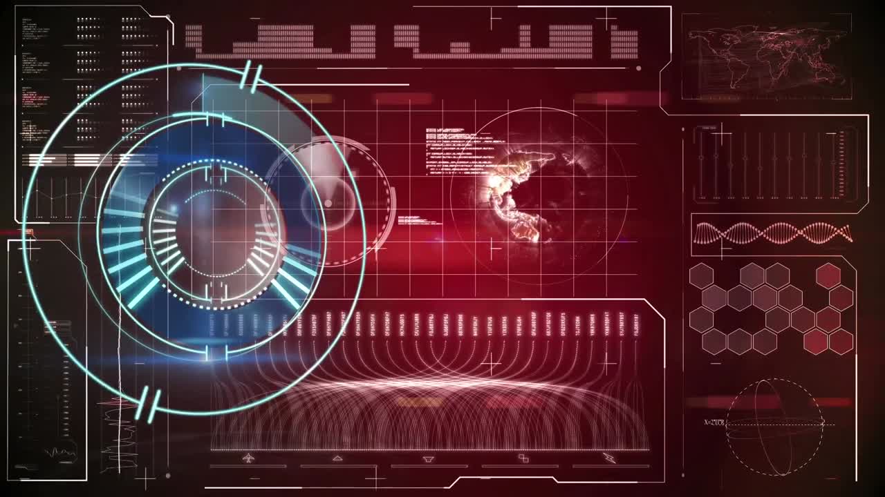 디지털 화면에서 스 ⁇  스캐닝과 데이터 처리의 애니메이션