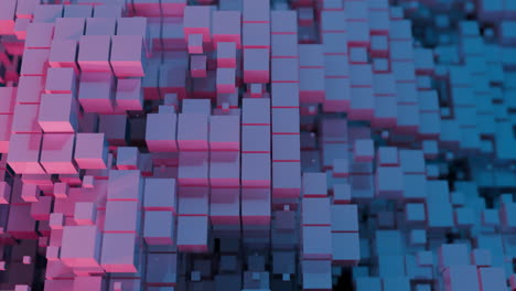 abstract digital cubes background with pink and blue glow