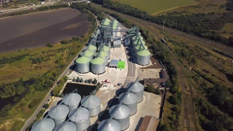 aerial view of agricultural land and grain silo 10