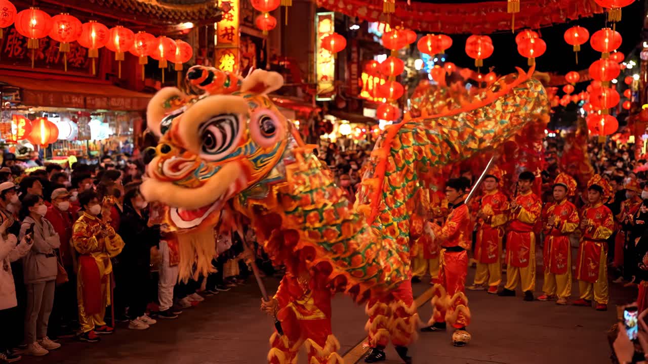 Chinese New Year Lion Dance Celebration