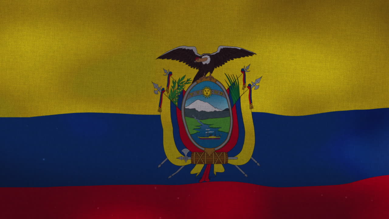 La bandiera nazionale sventolante dell'Ecuador