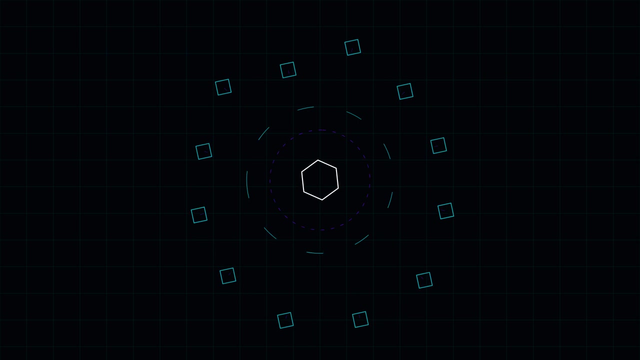 Abstract Digital Hexagon HUD Interface Animation