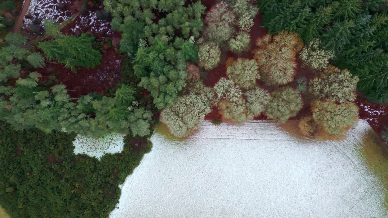 寒冷的冬天,景觀從上面向下看