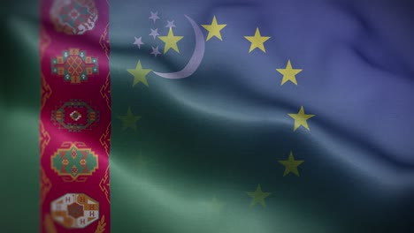 eu turkmenistan flag loop background 4k