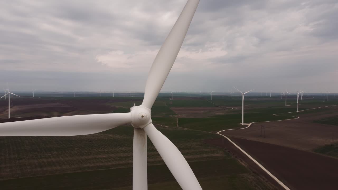 Close Up Of Clean And Renewable Wind Power On A Cloudy Day