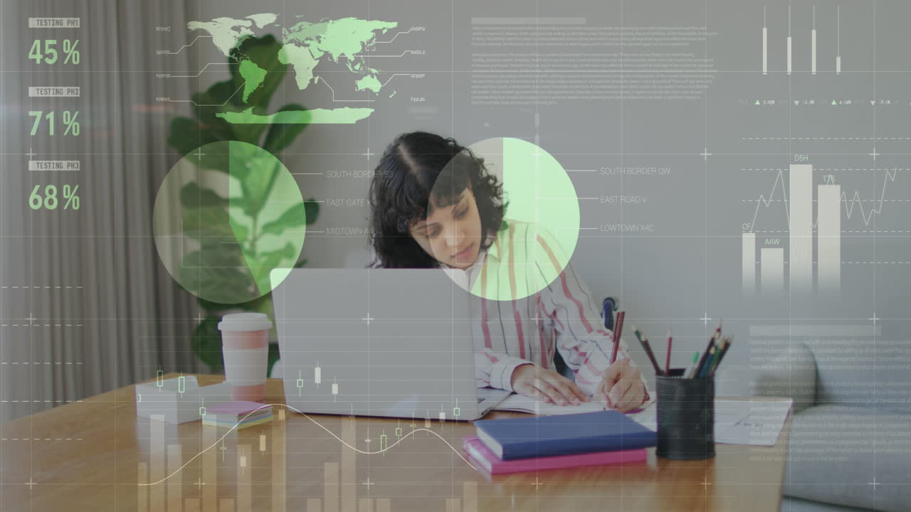 animación de estadísticas y procesamiento de datos sobre empresarias biraciales en el cargo