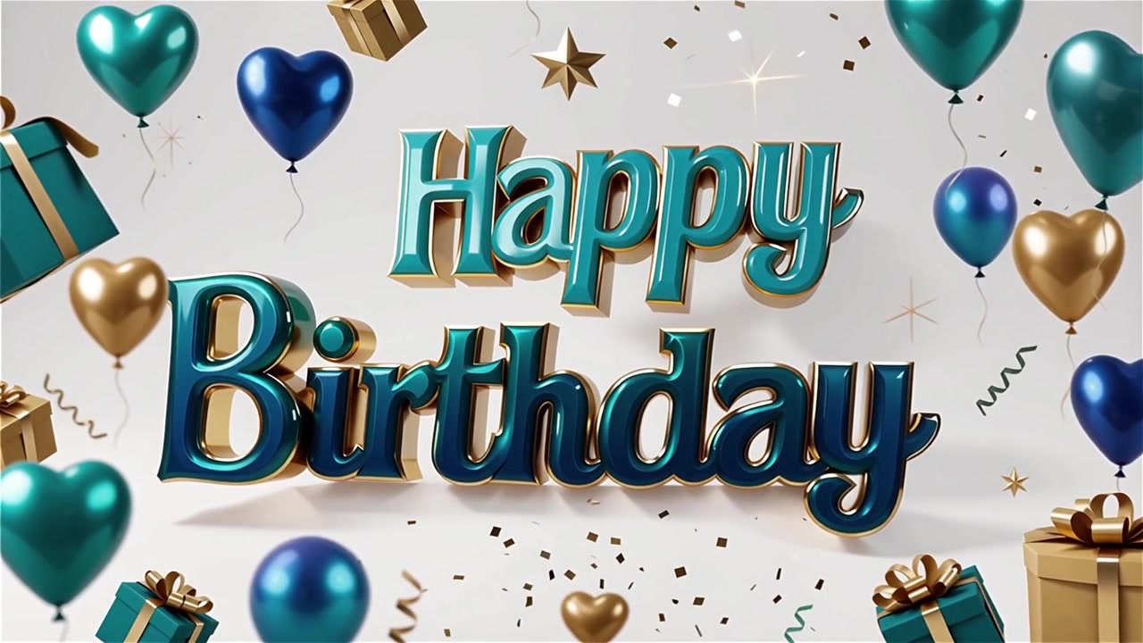 Sfondo di compleanno con palloncini e regali