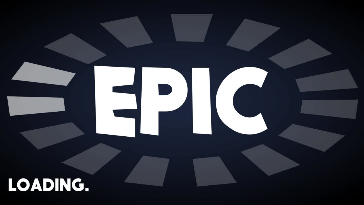 Epic text with Loading, Downloading, Uploading Bar Indicator.