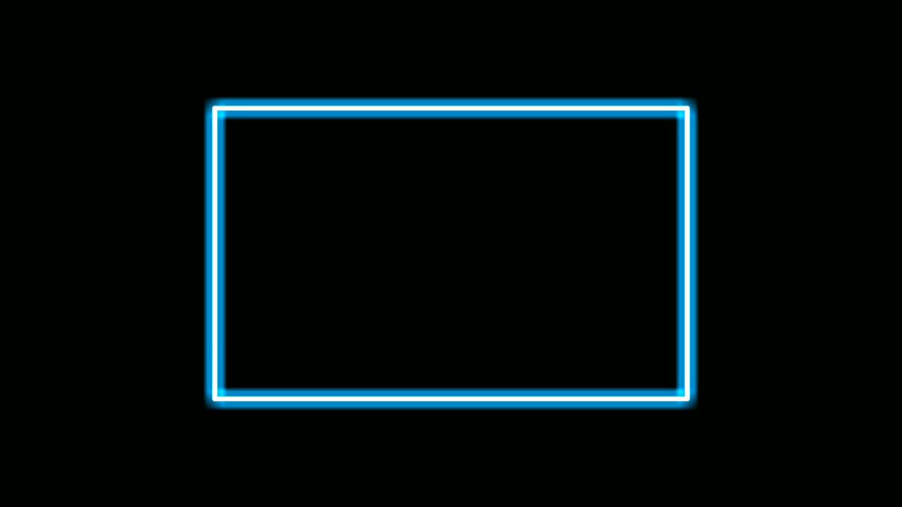 검은 배경에 여러 가지 빛깔의 네온 빛 테두리 애니메이션