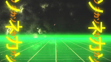 animation of glowing green grid moving in seamless loop