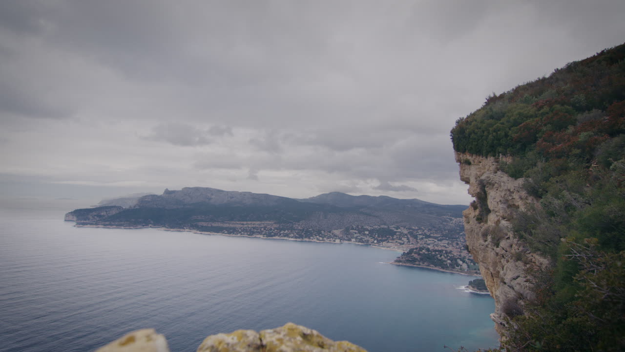 panorama escénico de marsella francia desde route des cretes cliff road timelapse