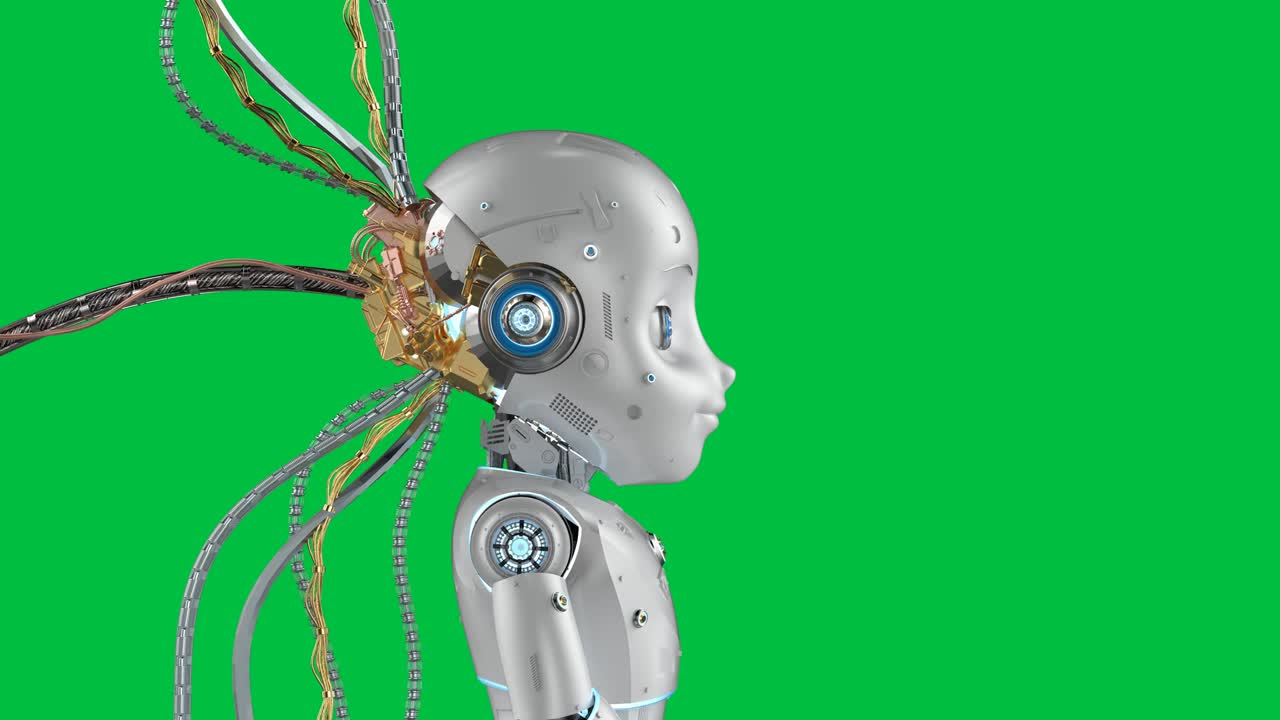 ragazzo robotico con il cavo