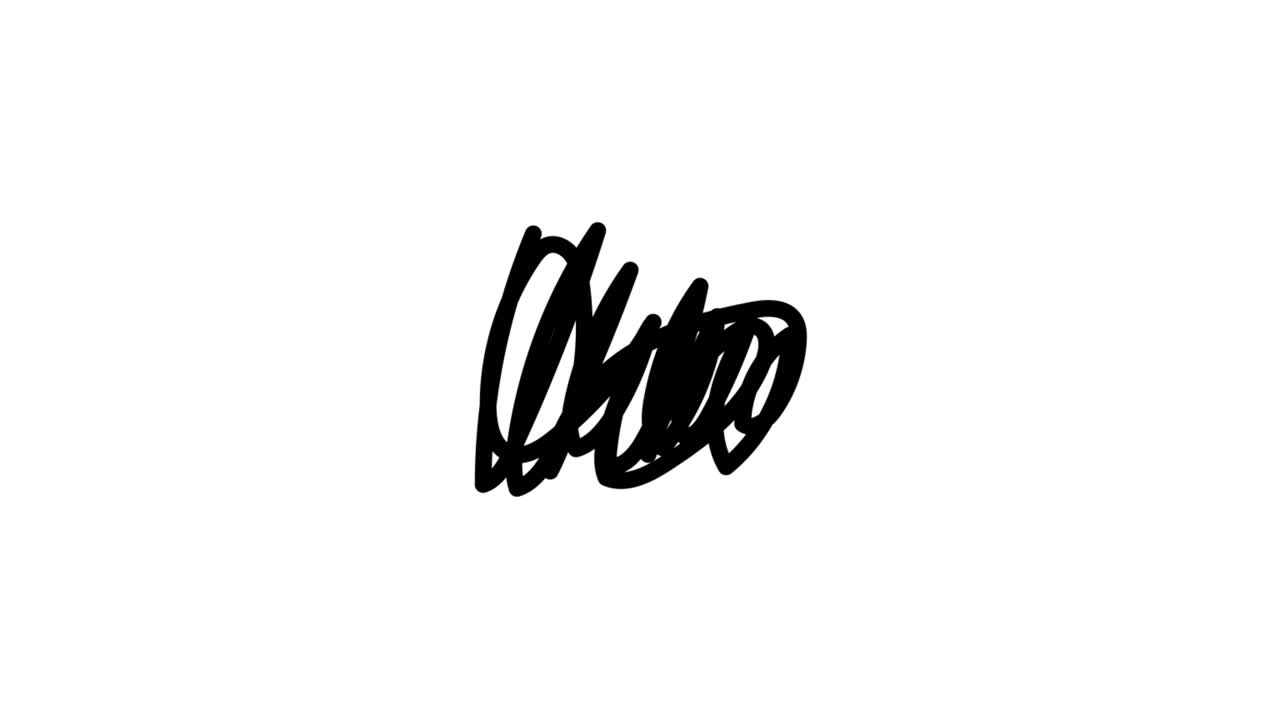 Animated Hand Drawn Black Scribble on White Background