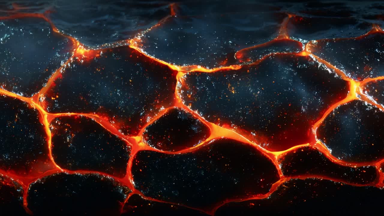 A stunning visual representation of molten lava flowing over a rocky surface, capturing the intense colors and textures of a volcanic landscape, creating a mesmerizing fiery scene