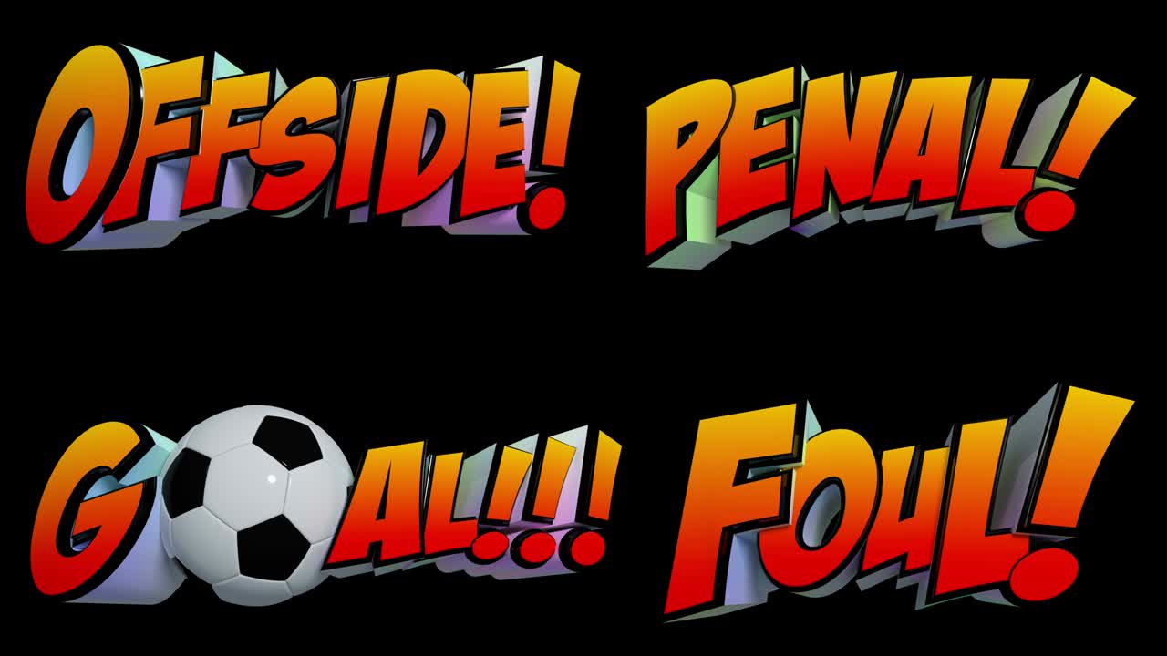 4k에서 알파 채널 고립 마스크와 함께 멋진 폭발적인 축구 메시지