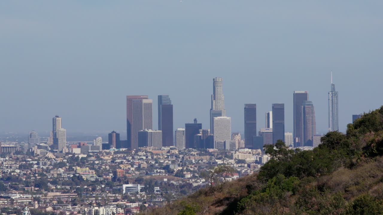 로스앤젤레스 시내의 긴 렌즈 뷰