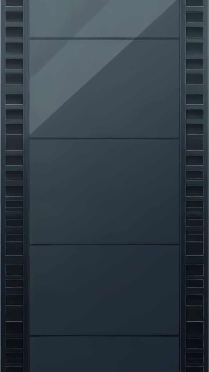 Vertical video: Shifting glint starting triangle, rising across panel closeup, showing seams, vents