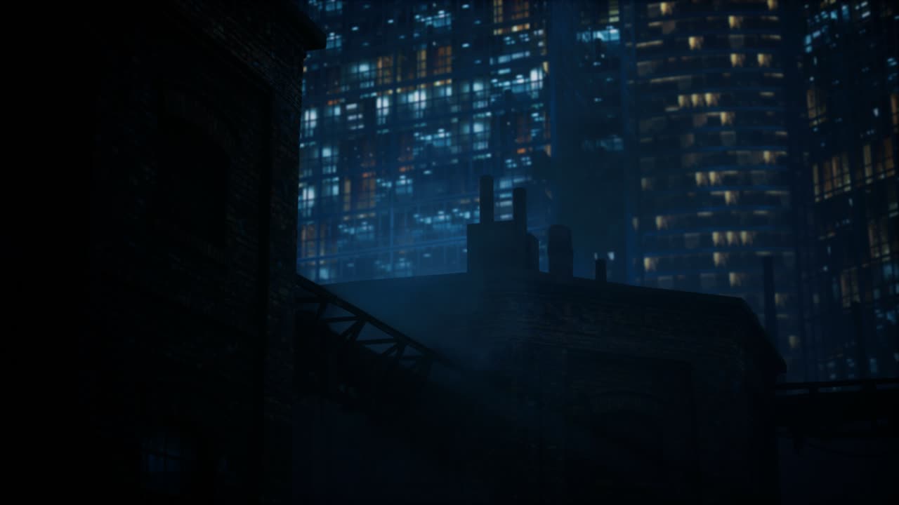 ビジネスセンターの高層ビルと 工場のパイプが 空気を汚染しています