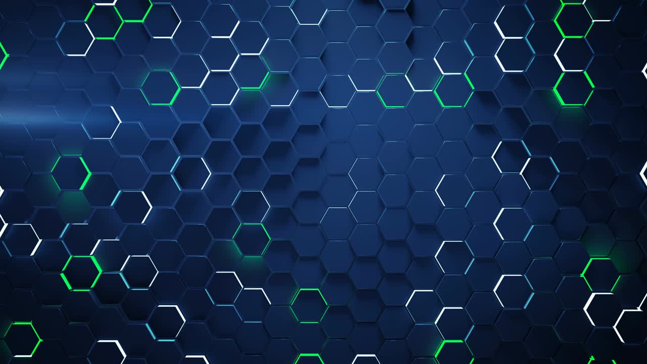fondo geométrico moderno con formas de hexágono 3d render vj animación de bucle