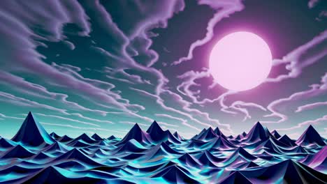 synthwave mountainscape