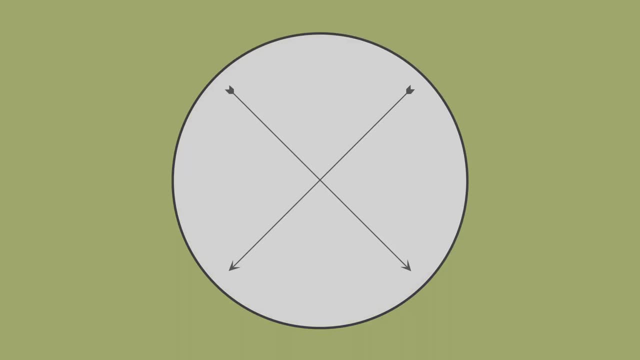 원 안의 십자 화살표