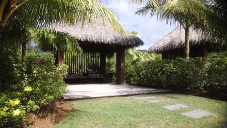 static wide shot of indigenous hut made by the kalinago barana aute pre- colombus building