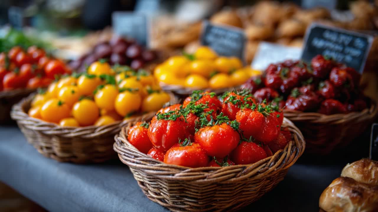 An Abundant Display of Fresh, Vibrant Produce Featuring Ripe Tomatoes, Plump Berries, and Colorful Citrus Fruits Perfect for Culinary Adventures