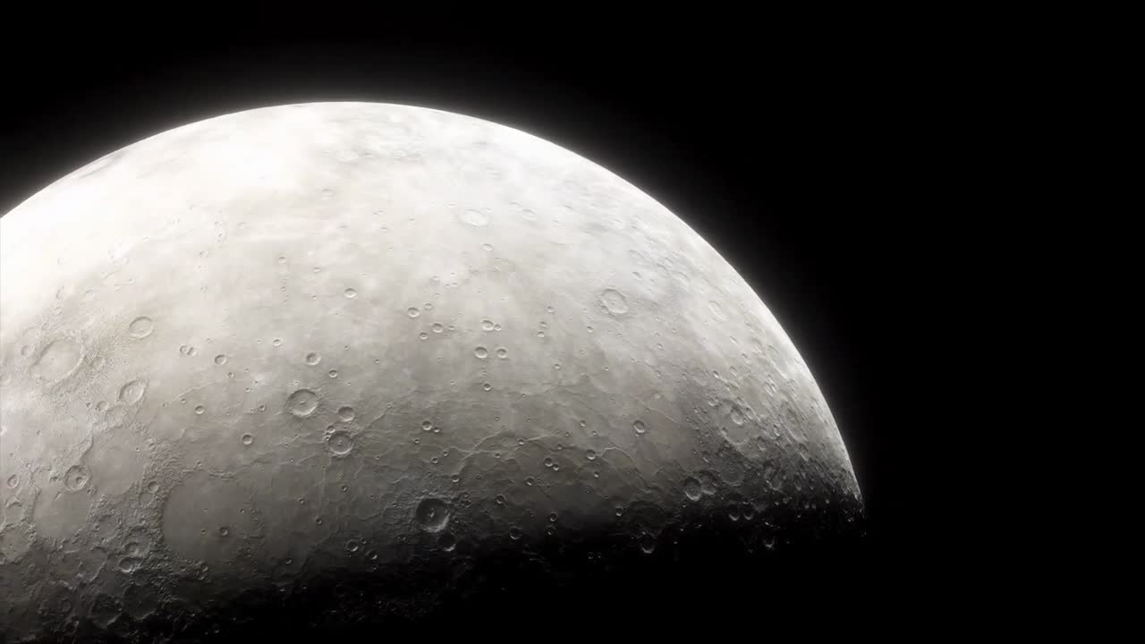 Mercury orbiting in solar system space.