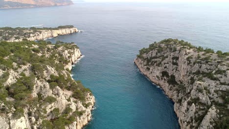 drone footage of calanque in cassis, south of france