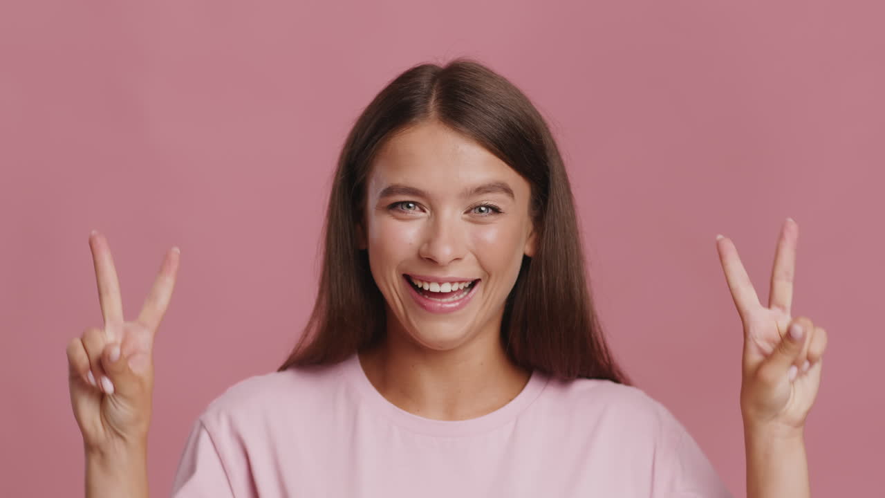 Woman Making a Peace Sign