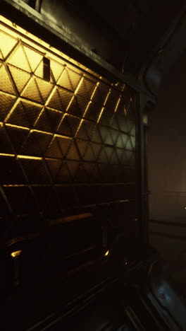 golden door in a futuristic corridor
