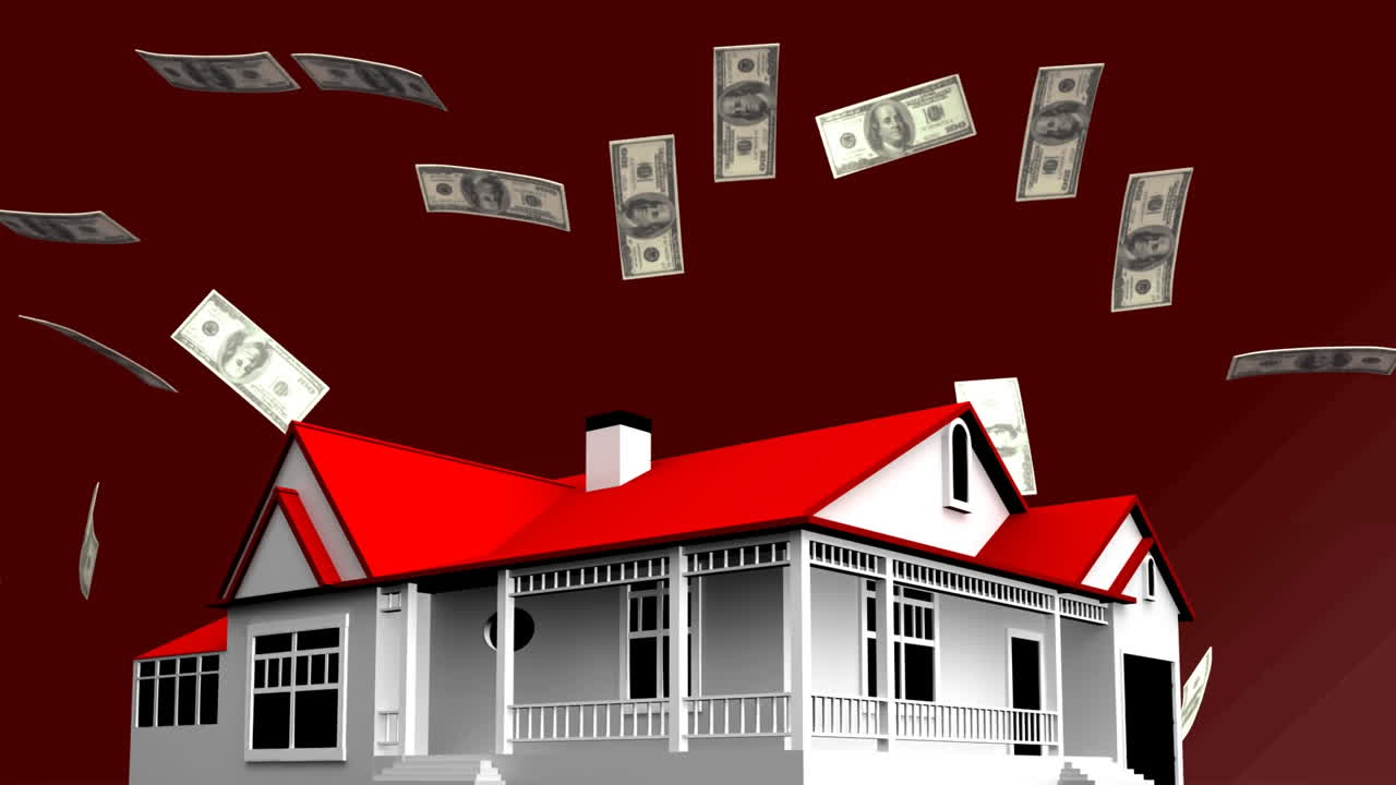 돈이 비를 내리는 디지털 집