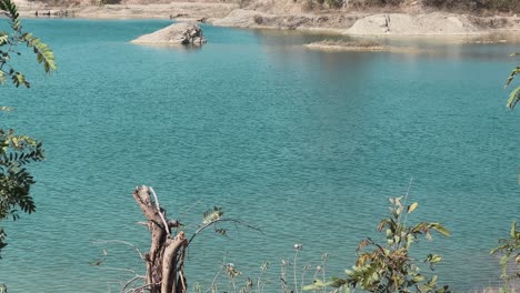 a blue torquoise natural lake