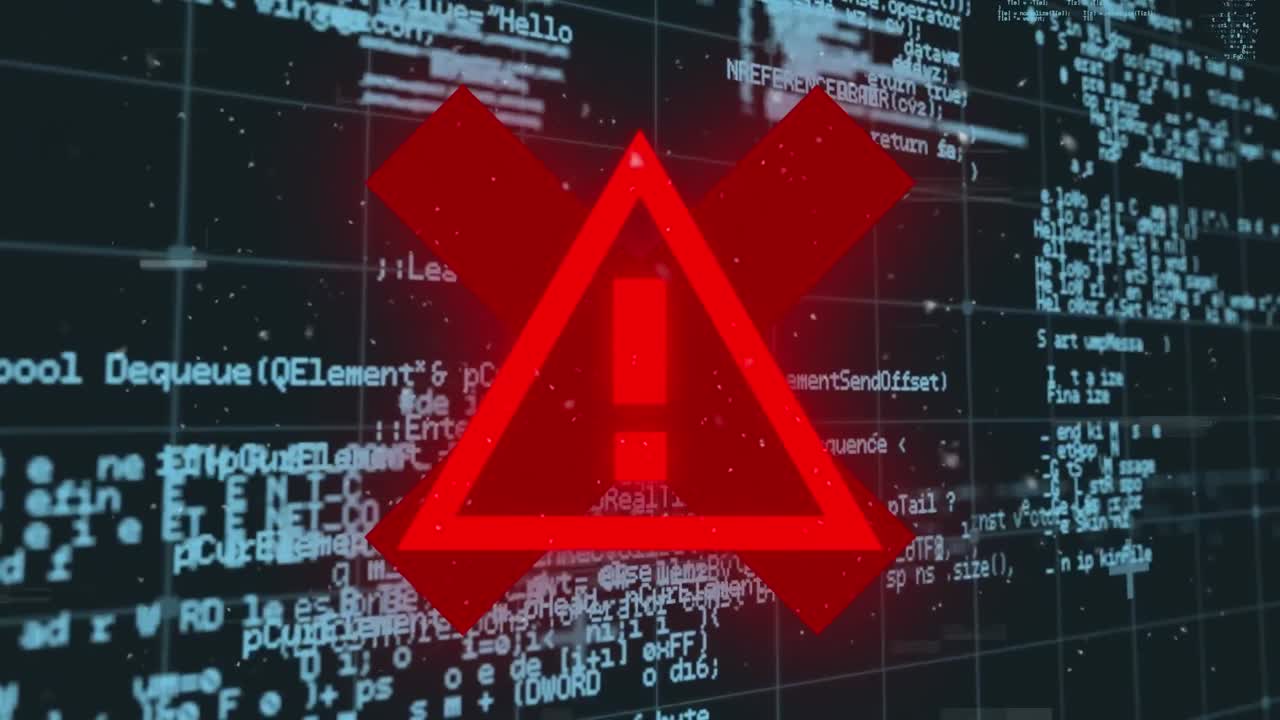 animación de la señal de advertencia sobre el procesamiento de datos