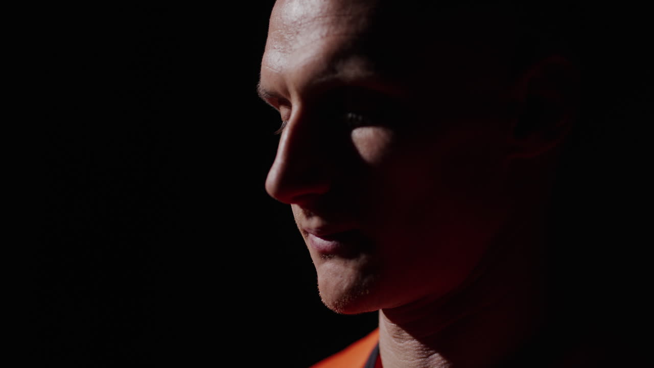 Close-up profile of a man