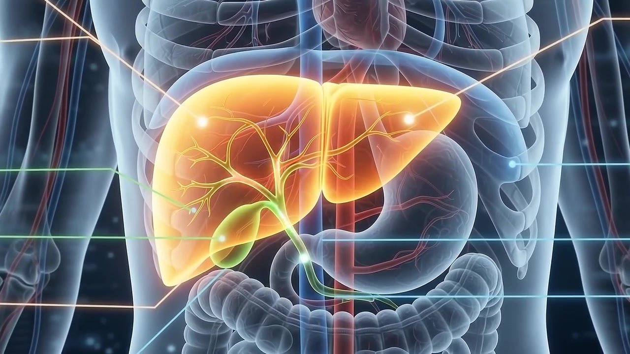 Medical Animation of Human Liver Anatomy with Labeled Structures