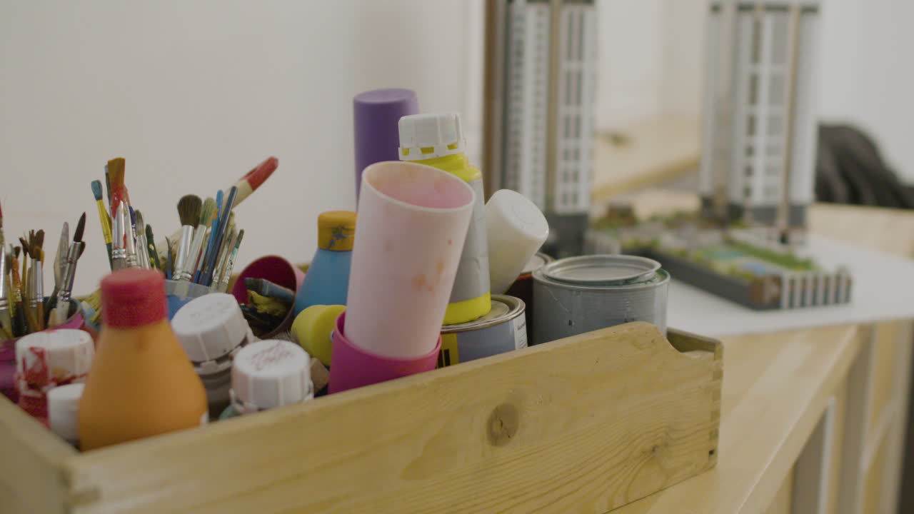 페인팅 용품 클로즈업