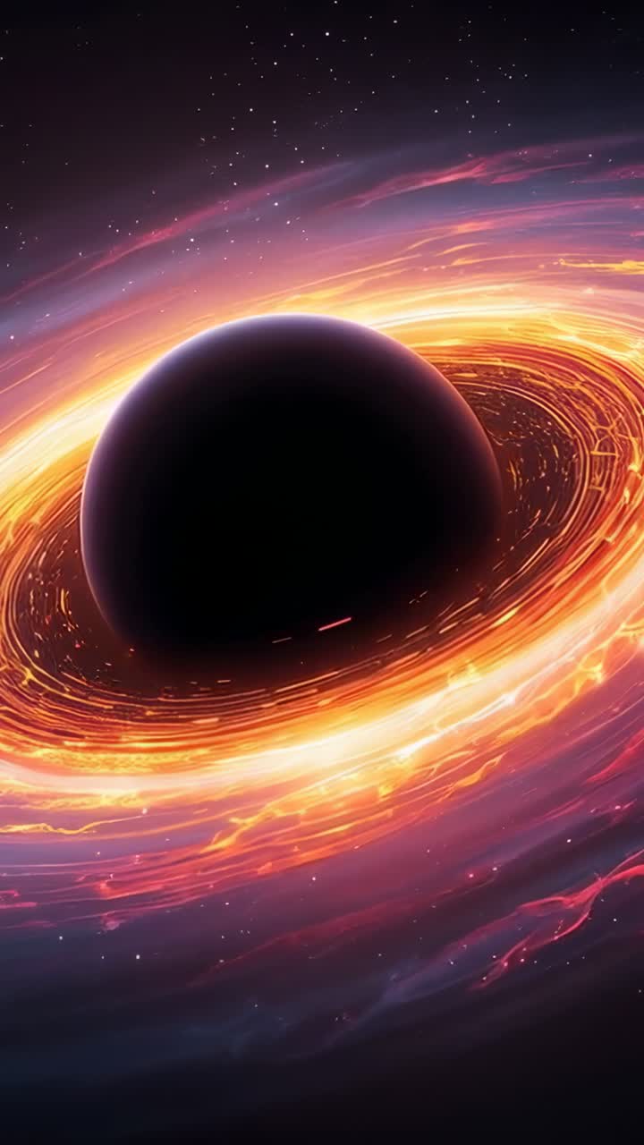 Lodret video: Mørk kugle trækker lyst plasma ved hjælp af tyngdekraften ind i akretionsskiven i rummet