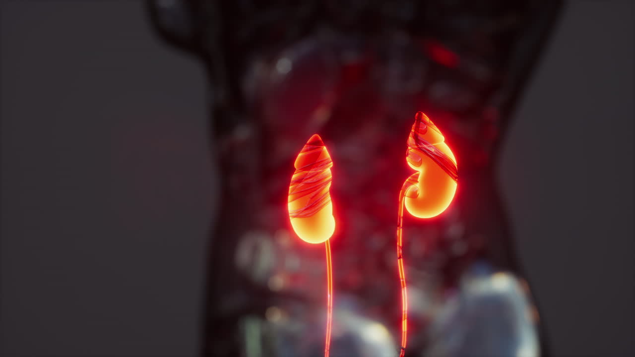 Human Body with Kidneys and Urinary Bladder