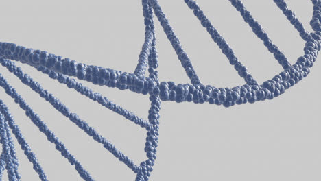 animación de macro de cadenas de adn 3d azules que giran