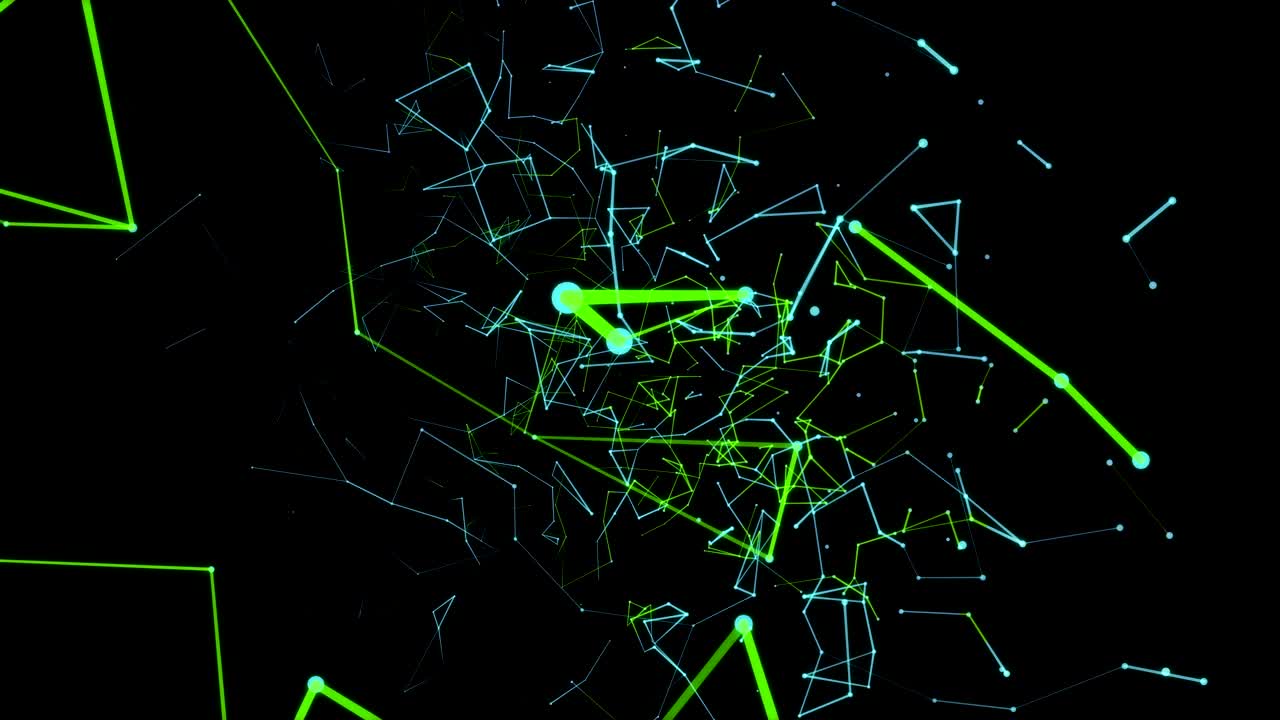 formas geométricas multicolores contra un fondo negro