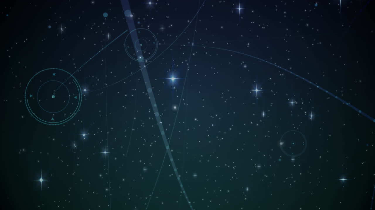 animazione di stelle su una rete di connessioni
