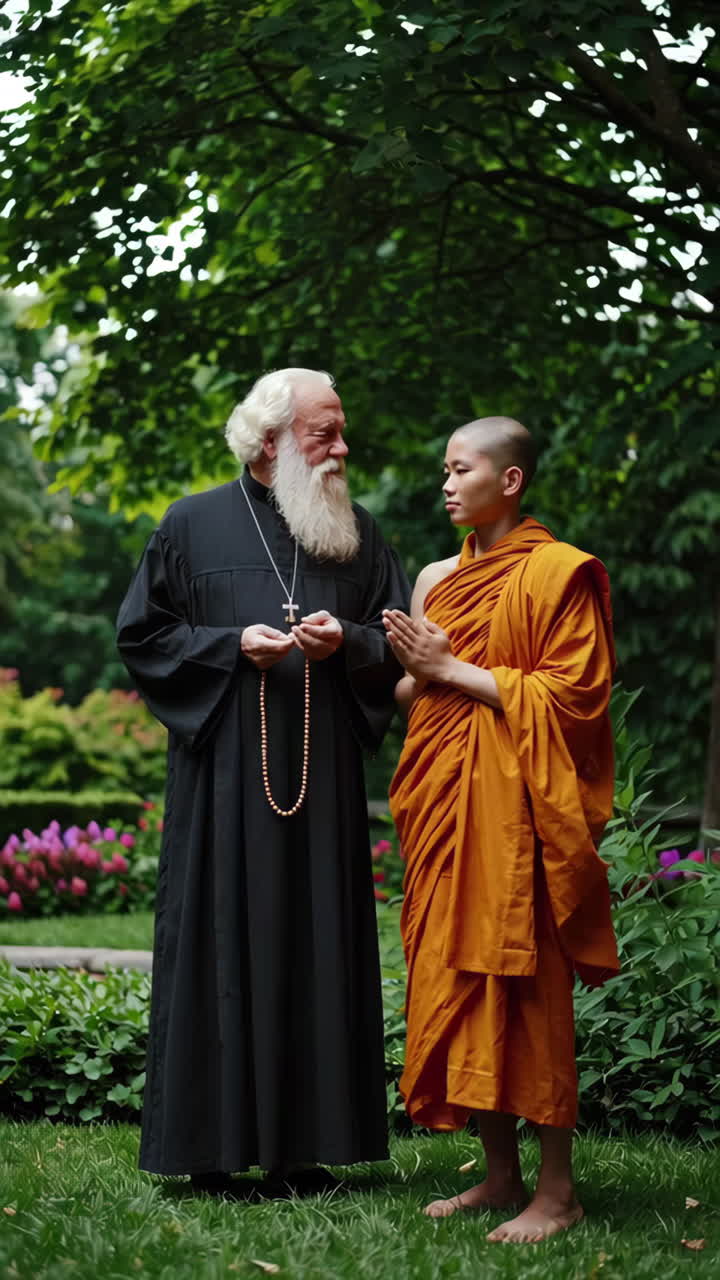 Priest and Monk in Conversation