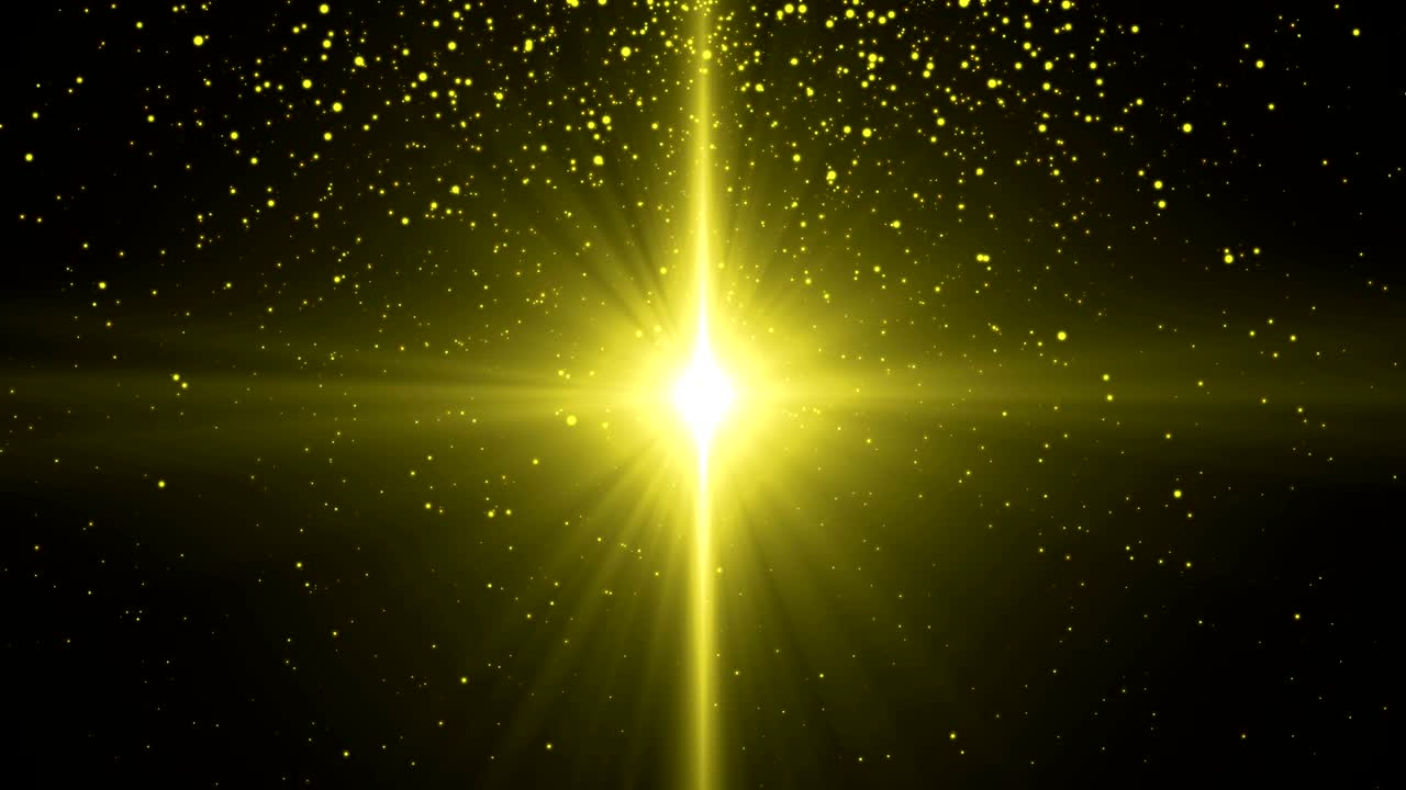 4k partículas de polvo doradas o amarillas con explosión de luz de llamarada fondo abstracto sin costuras. copia espacio lugar para su logotipo y texto. fondo gráfico de movimiento y animación.