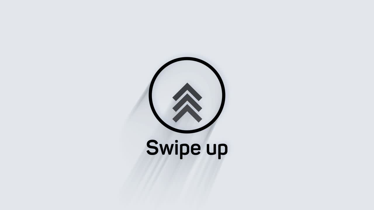 Modern arrow, great design for any purposes. Alpha channel without background. Swipe up animation footage.