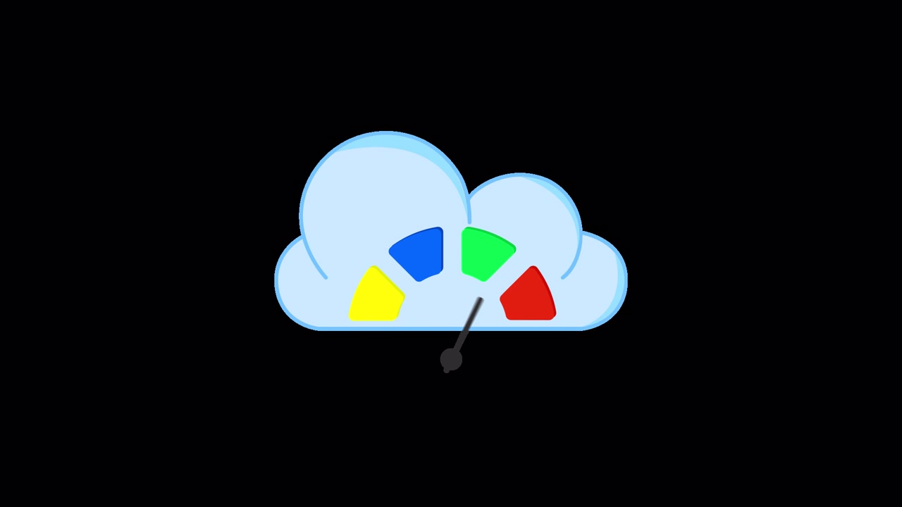 Animated Cloud Computing Meter with Data Indicator